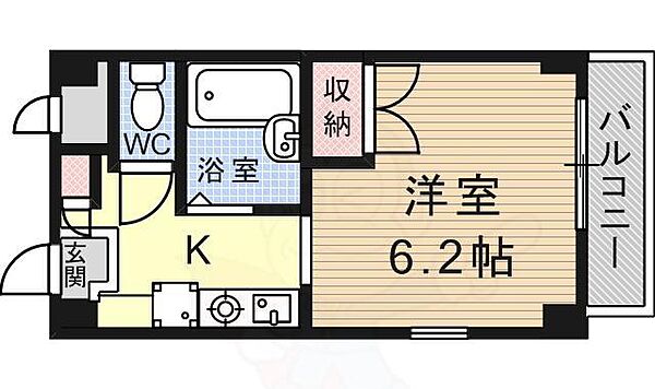 エンデバー武庫之荘 ｜兵庫県尼崎市南武庫之荘１丁目(賃貸マンション1K・2階・20.20㎡)の写真 その2