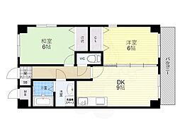 タウンコート立花 2LDKの間取図画像