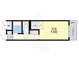 大岸ハイツ 1Kの間取図画像