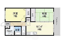 ローレルイズミ常松 2LDKの間取図画像