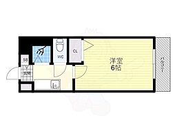 ローズコーポ阪神尼崎 1Kの間取図画像