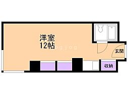 カサ・ウィスタリア ワンルームの間取図画像