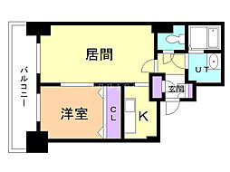 ティアラタワー中島倶楽部 1LDKの間取図画像