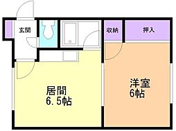 稲川マンション 1DKの間取図画像