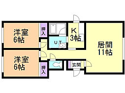間取図画像 2LDK