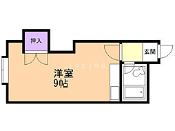 ケンタクコーポ南13条 3階ワンルームの間取り