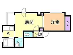 フェニックス円山 1LDKの間取図画像