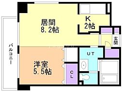 カトレア南8条 1LDKの間取図画像
