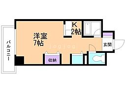 アブニール桑園 1Kの間取図画像