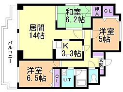 ポラリス伏見 3LDKの間取図画像