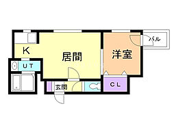 ＲＴII 3階1LDKの間取り