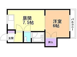 ウィルシャー25 1DKの間取図画像