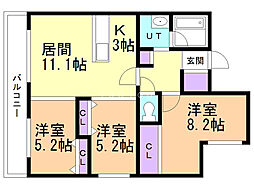 YAMAHANA-CITY.STELLA 3LDKの間取図画像