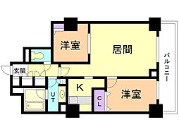PRIMEURBAN札幌リバーフロント 2LDKの間取図画像