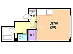 セゾン南一条 ワンルームの間取図画像