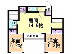 間取図画像 2LDK