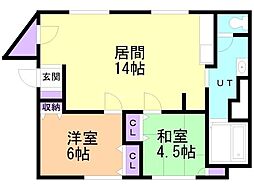 アイシステムビル 2LDKの間取図画像