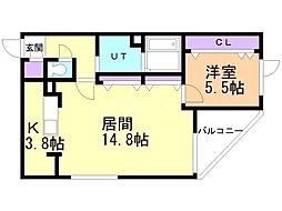 札幌市中央区南四条東4丁目マンション 1LDKの間取図画像