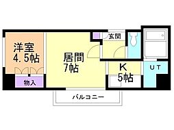 ヴィラ・ススキノ 1LDKの間取図画像