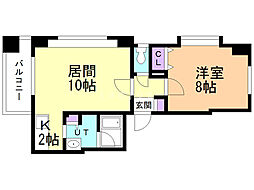 ノヴァ大通-2 1LDKの間取図画像