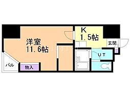 D'sVARIE札幌レジデンス 1Kの間取図画像