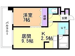 三和・マンション 1LDKの間取図画像