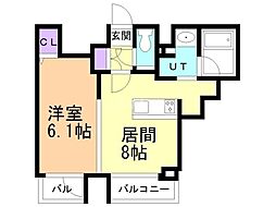 ラ・クラッセ札幌大通ウエスト 1LDKの間取図画像