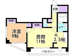 三和・マンション 1LDKの間取図画像