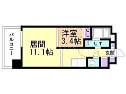 イリオス中島公園 1LDKの間取図画像