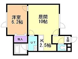 OS'オーズ桑園 1LDKの間取図画像