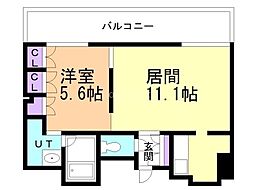 ラフィネタワー札幌南3条 1LDKの間取図画像