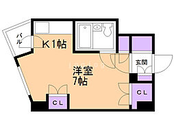 プライムパーク円山公園 1Kの間取図画像