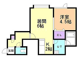 ピエス21 1LDKの間取図画像