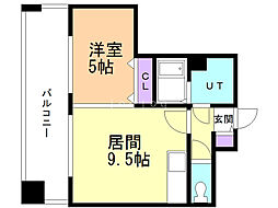ラフレ28 1LDKの間取図画像