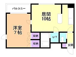 キャッスルウエスト20 1LDKの間取図画像