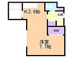 シティ・クレヴァライフ 1Kの間取図画像