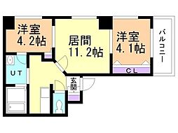 ル・ガルニエ 2LDKの間取図画像