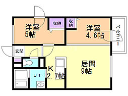 Esperanza 2LDKの間取図画像
