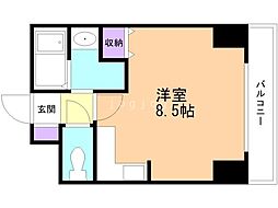 アップタウンハイツ ワンルームの間取図画像