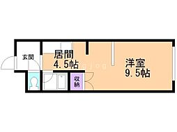 シティノースワン 1DKの間取図画像