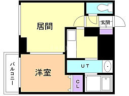 レジディア北二条イースト3 1DKの間取図画像