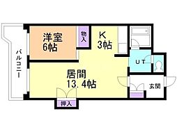 アートサイドテラス 1LDKの間取図画像