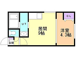 ラフィーネ円山公園・煌 1LDKの間取図画像
