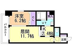 サンコート南4条 1LDKの間取図画像