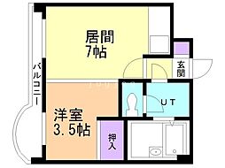 プレサント南9西12 1DKの間取図画像