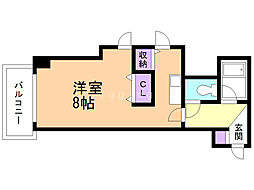 アブニール桑園 1Kの間取図画像