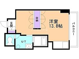 UURコート札幌南3条プレミアタワー ワンルームの間取図画像