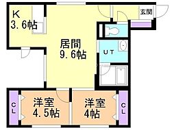シティレジデンス啓明 2LDKの間取図画像