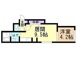 インダスカル 1LDKの間取図画像