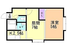 トミイビルNo.20 1LDKの間取図画像